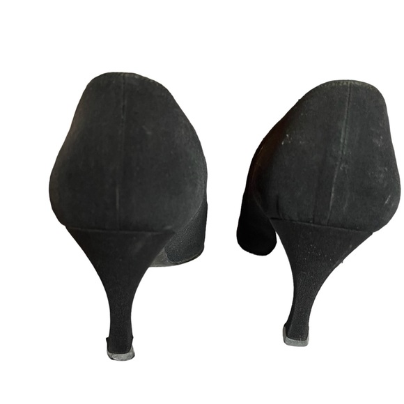 Bruno Magli Suede Satin Toe Heels Vintage - Picture 5 of 12